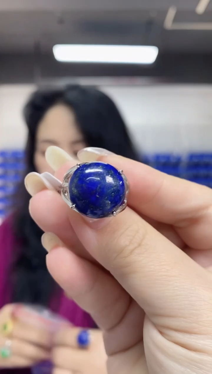 【闪购商品】青金石戒指未镶嵌多样性发其一颜色微差