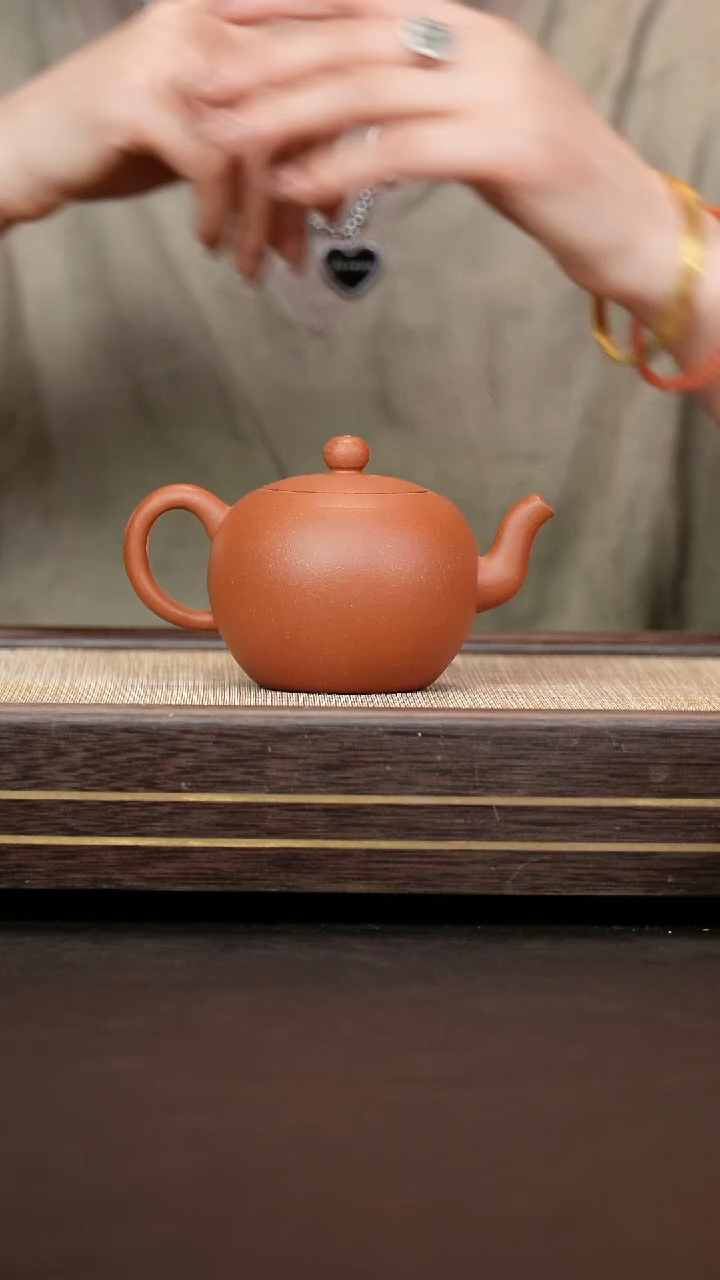 茶壶紫砂红泥  一粒珠  全手工