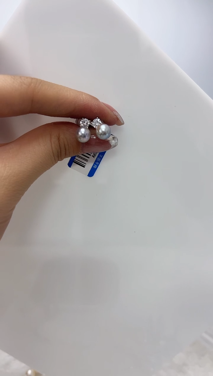 【闪购商品】海水珍珠DA银S925镶嵌耳钉 A622