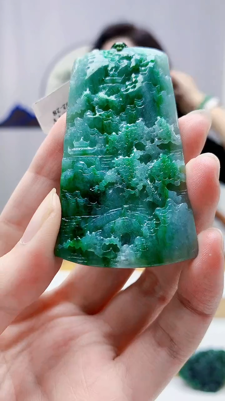 未镶嵌定制翡翠4829zm-毛货挂件10山水