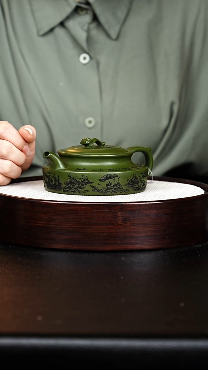 茶壶紫砂古卣华庭 绿泥