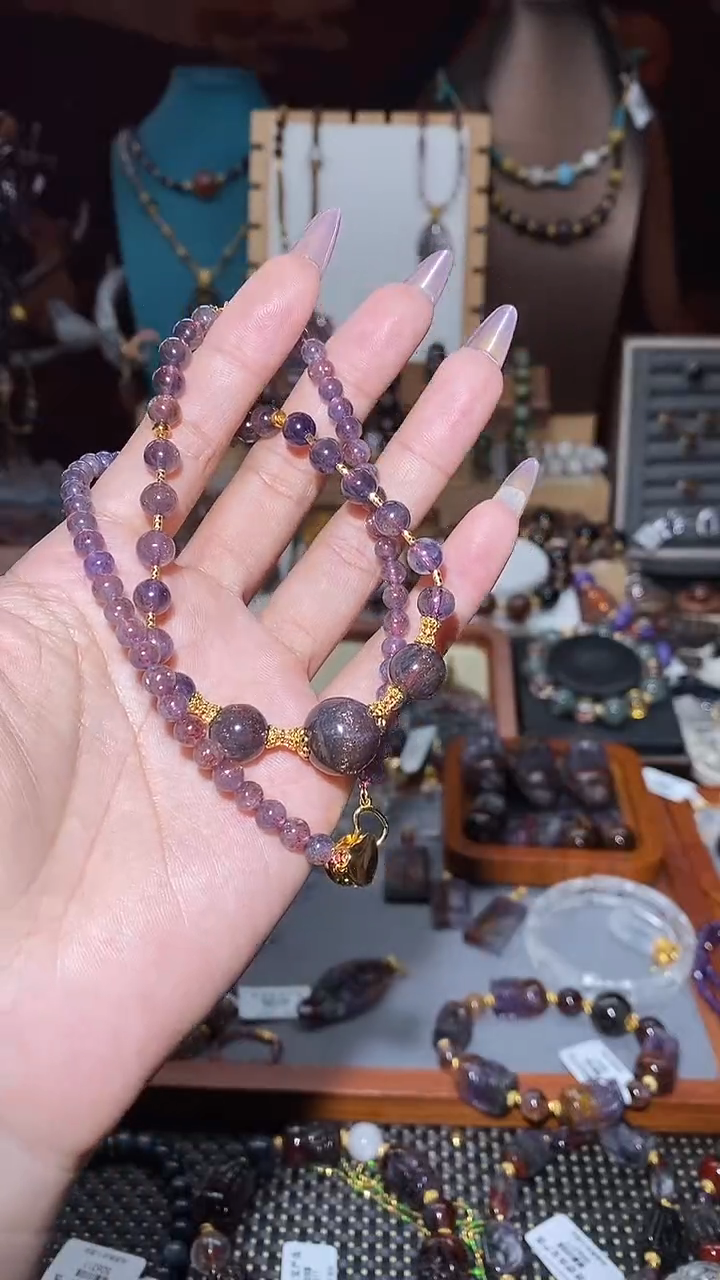 项链堇青石未镶嵌血滴堇青