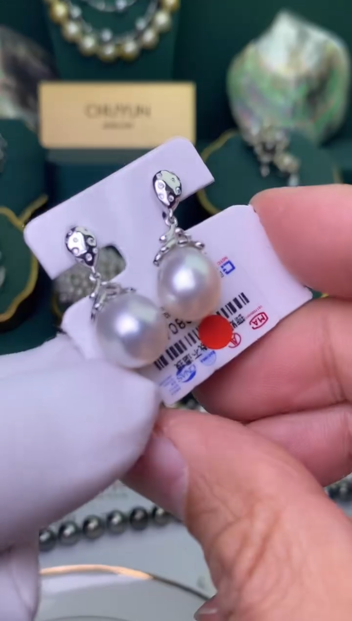 【闪购商品】海水珍珠耳饰银S925镶嵌10-11