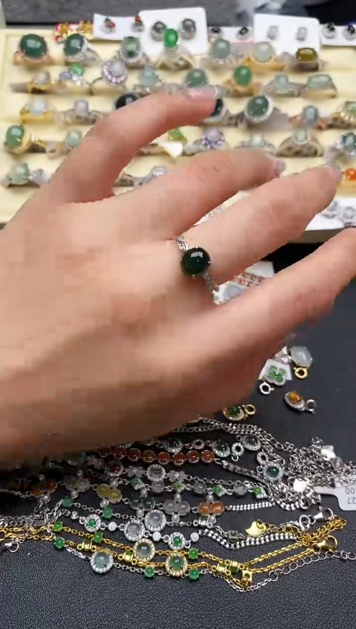 【闪购商品】翡翠戒指银S925镶嵌11111111+2