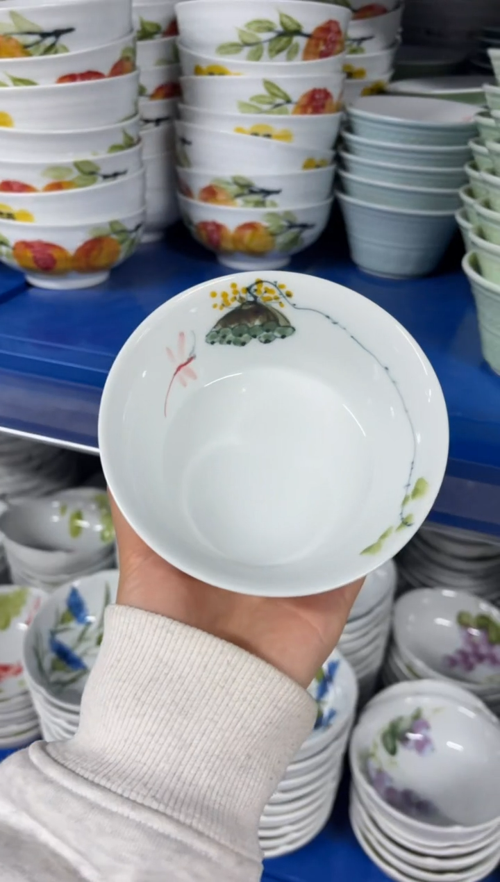 瓷片景德镇高温陶瓷食品级手绘釉中彩-小高脚