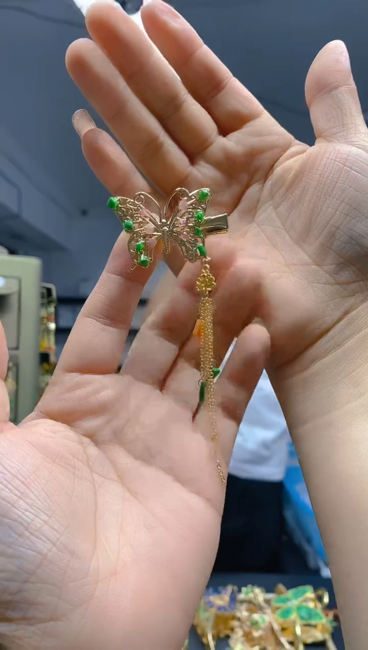 【闪购商品】翡翠耳饰合金183翡翠发簪