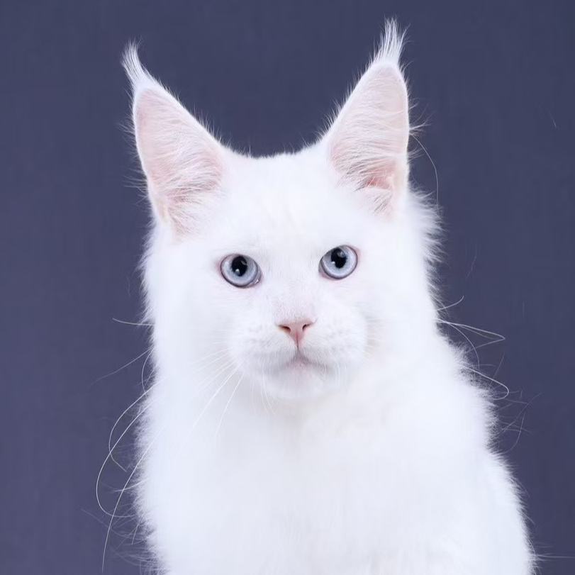 来了姊妹-纯白蓝眼缅因猫 弟弟 1