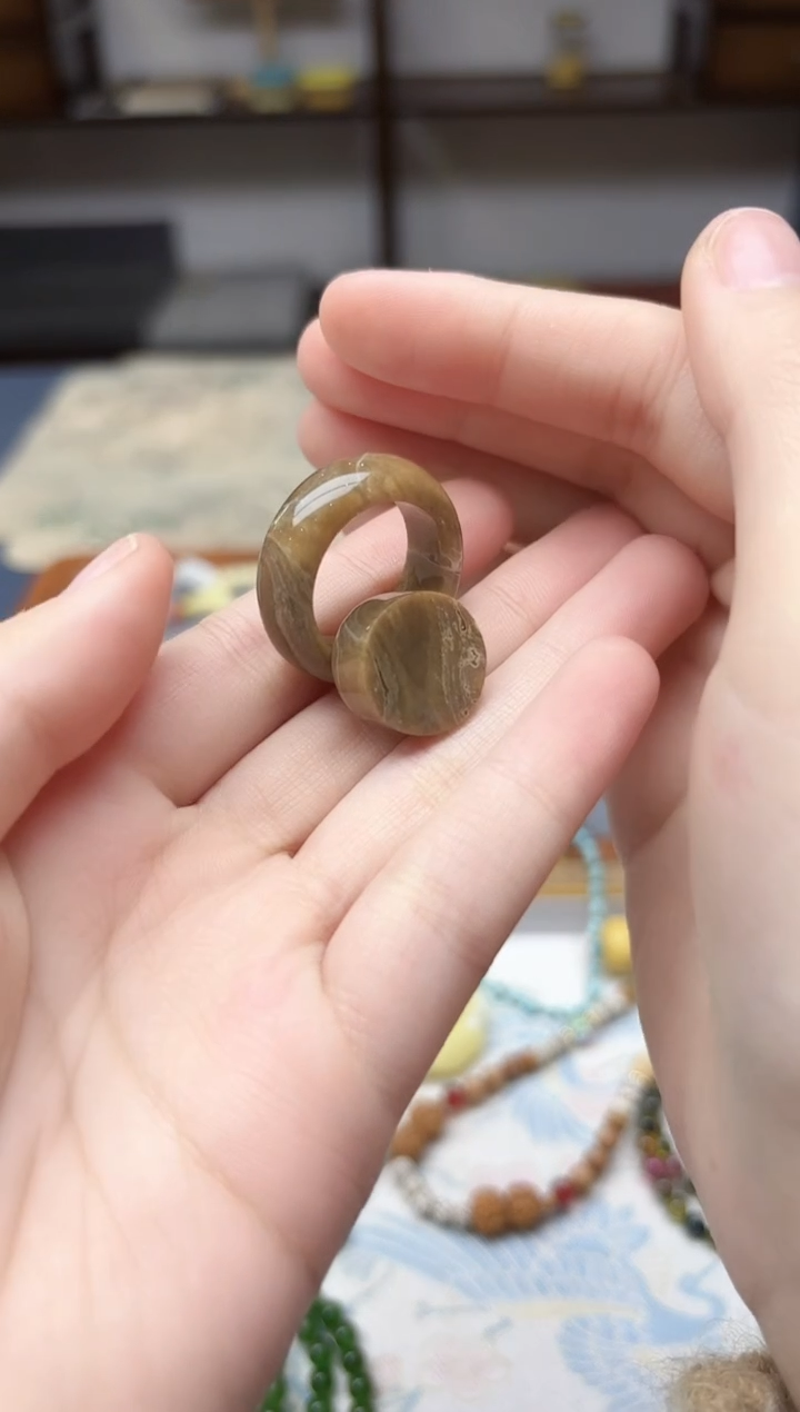 未镶嵌琥珀戒指根珀戒指19#YN