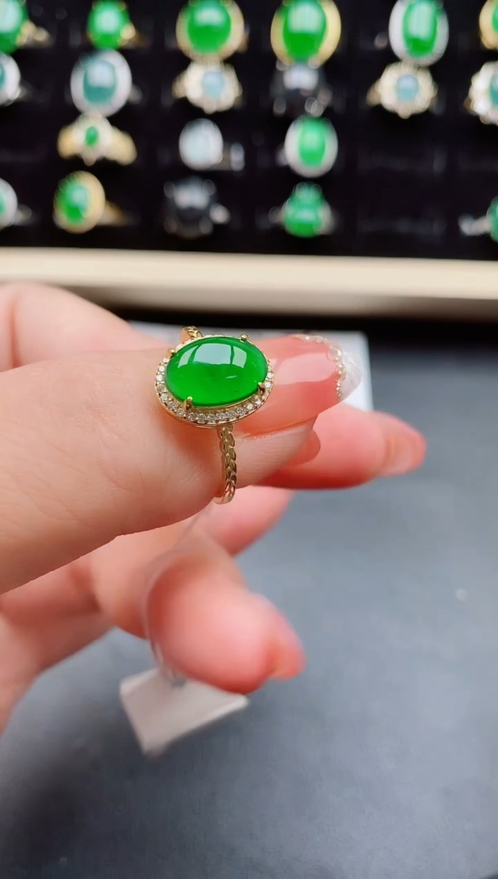 【闪购商品】翡翠戒指银S925镶嵌12121