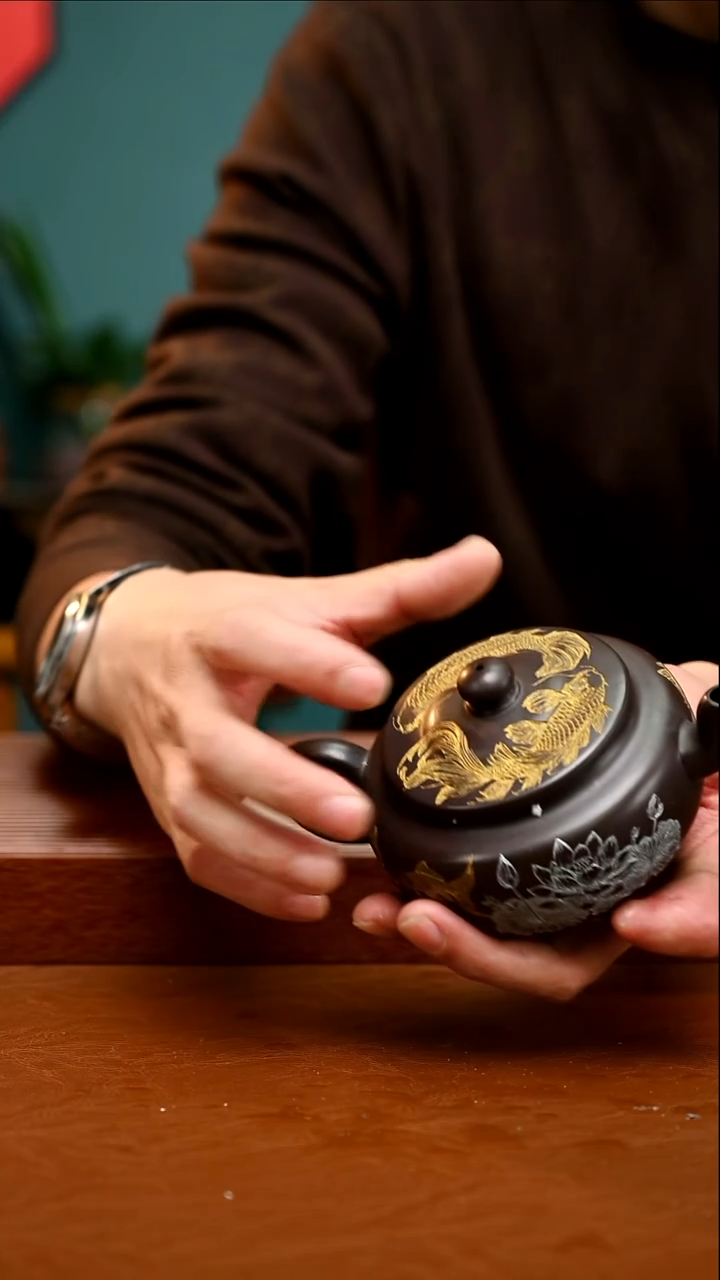 茶壶紫砂冰窖紫泥九鱼386