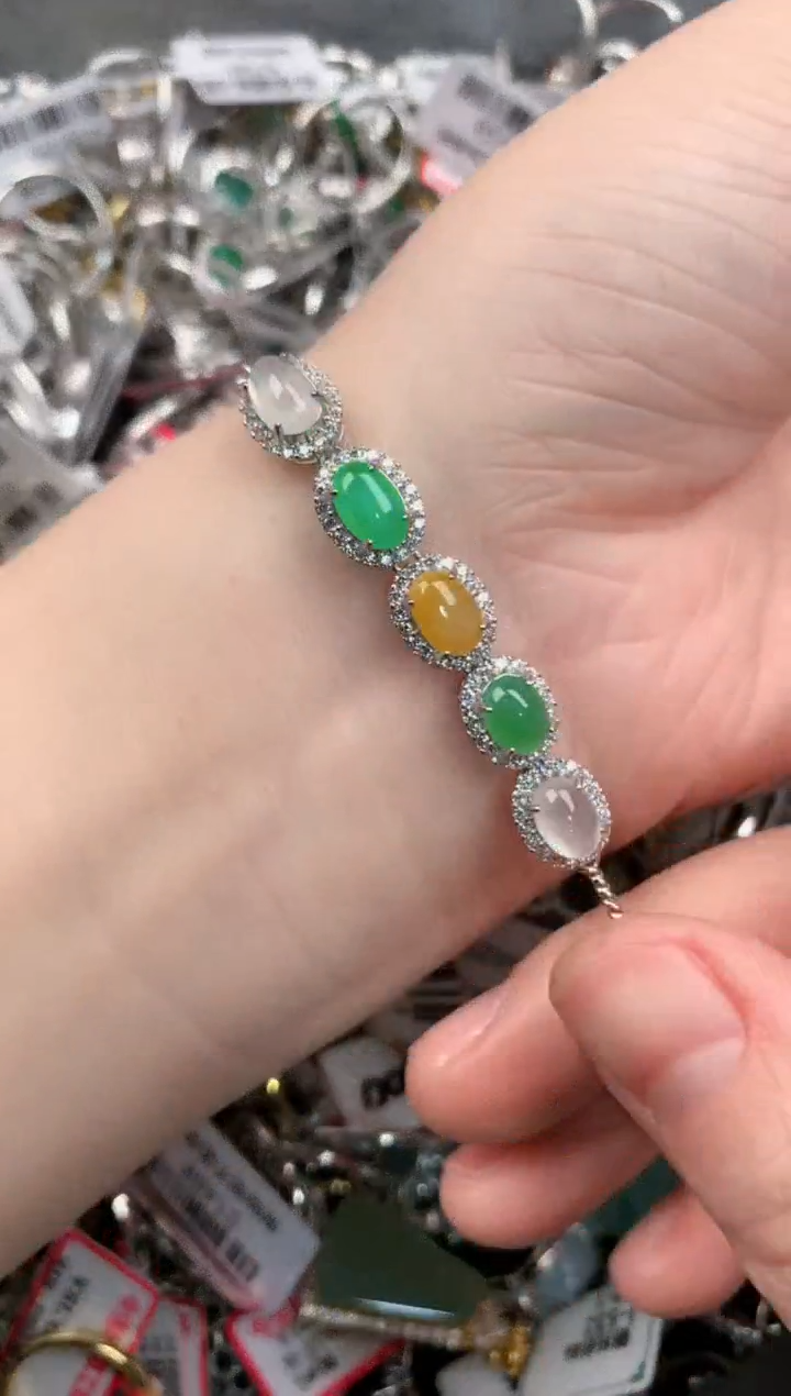 银S925镶嵌戒指翡翠9                   7