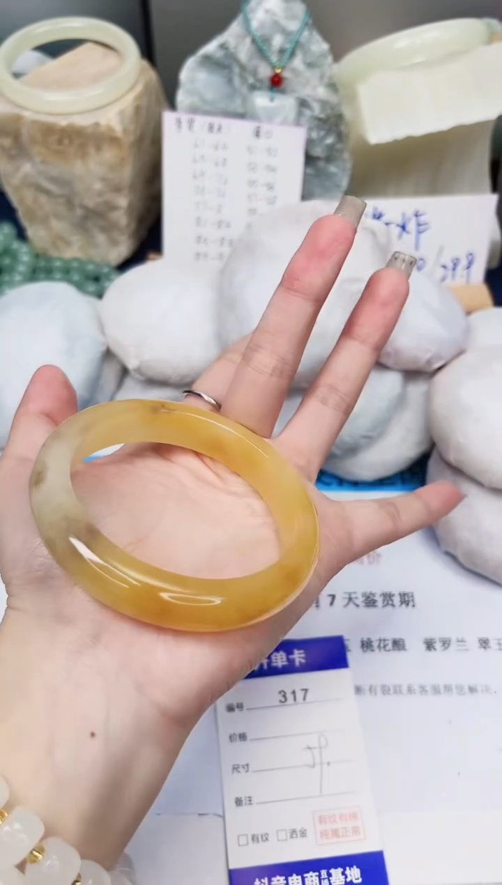 【闪购商品】石英质玉手镯未镶嵌317-财气镯-圈口59