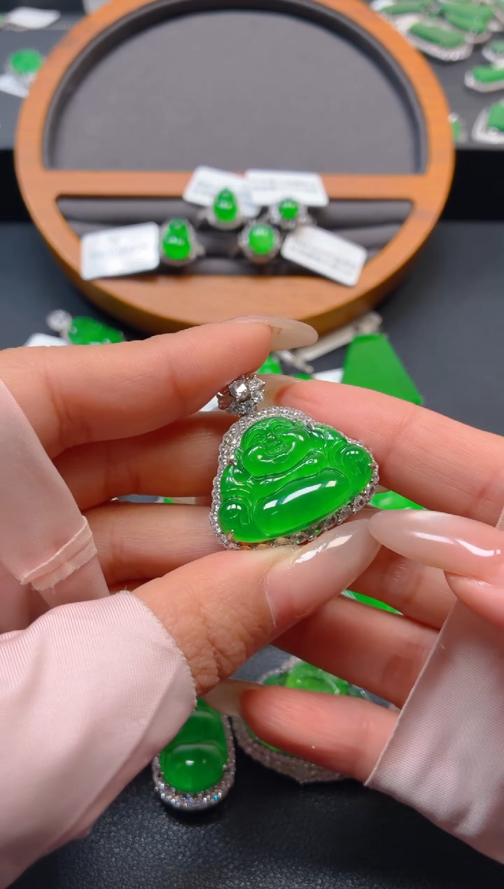 吊坠(不含链)银S925镶嵌翡翠1