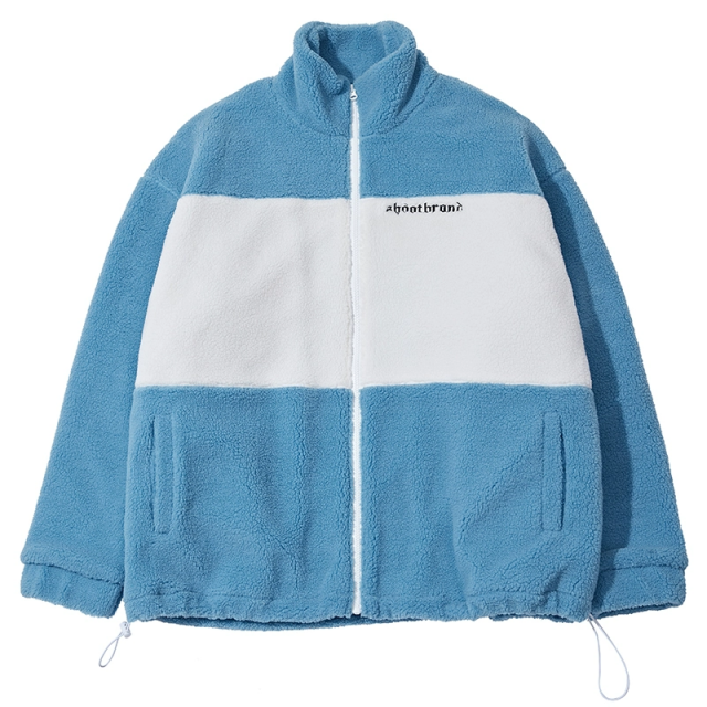 SHOOTBRAND纪念日拼接羊羔绒外套