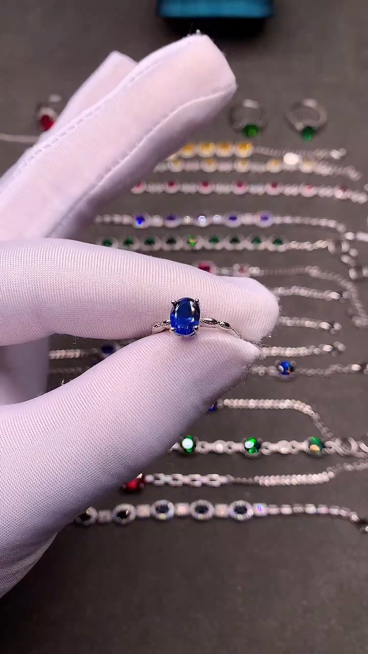 【闪购商品】蓝宝石戒指银S925镶嵌.....