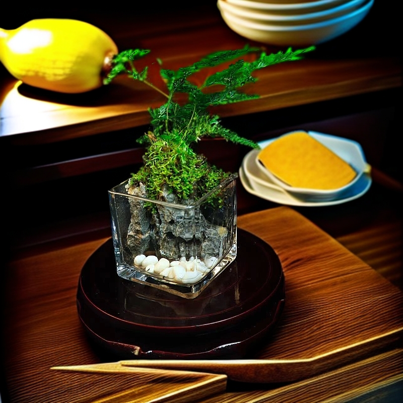 [原野2]特价狼尾蕨创意生态微景观中式茶桌玄关装饰绿植尺寸8*8