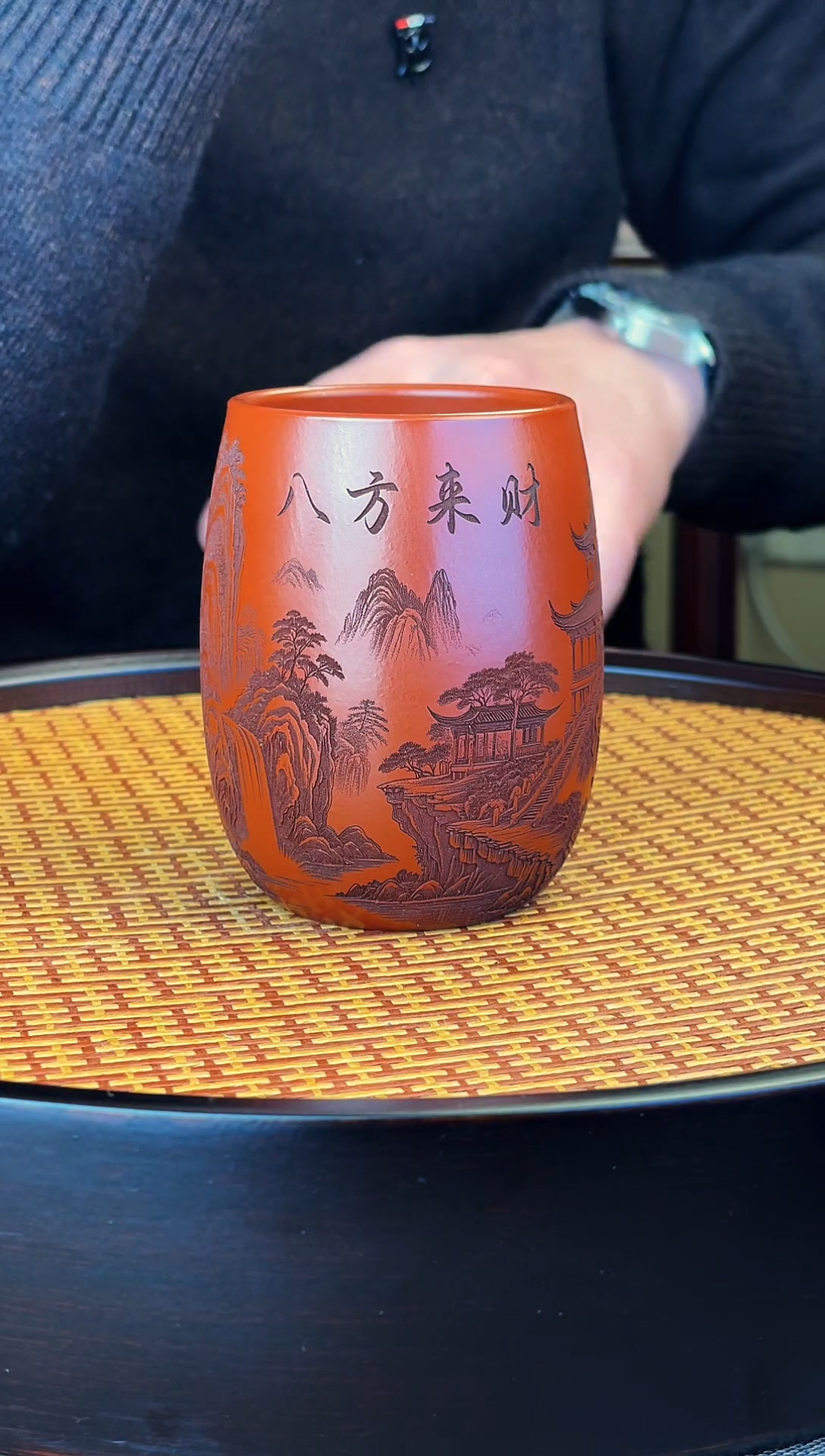 八方来财 朱泥大红袍 主人杯