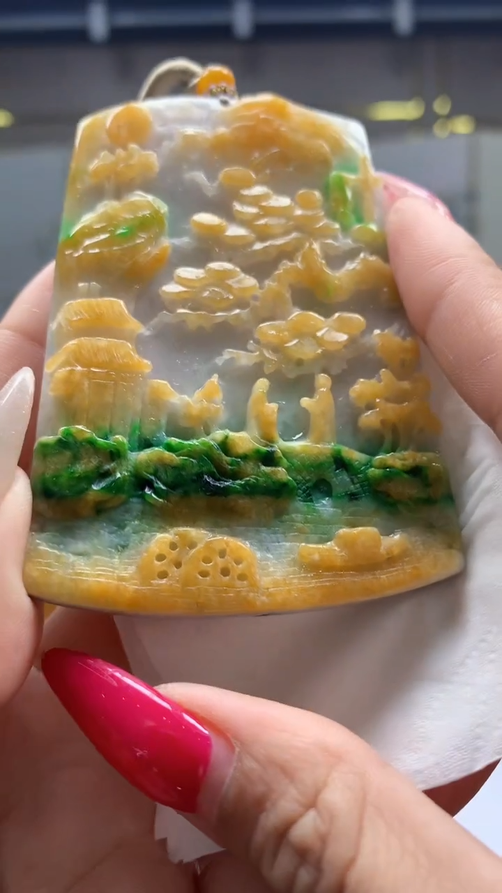 【闪购商品】定制翡翠未镶嵌1062lj-毛货挂件25