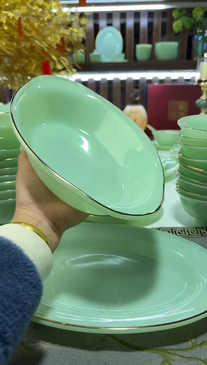 玉瓷12英寸深鱼盘1只