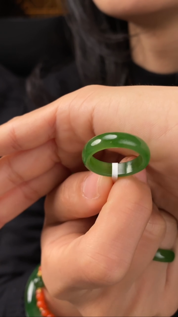 【闪购商品】和田玉碧玉7号矿戒圈未镶嵌16号