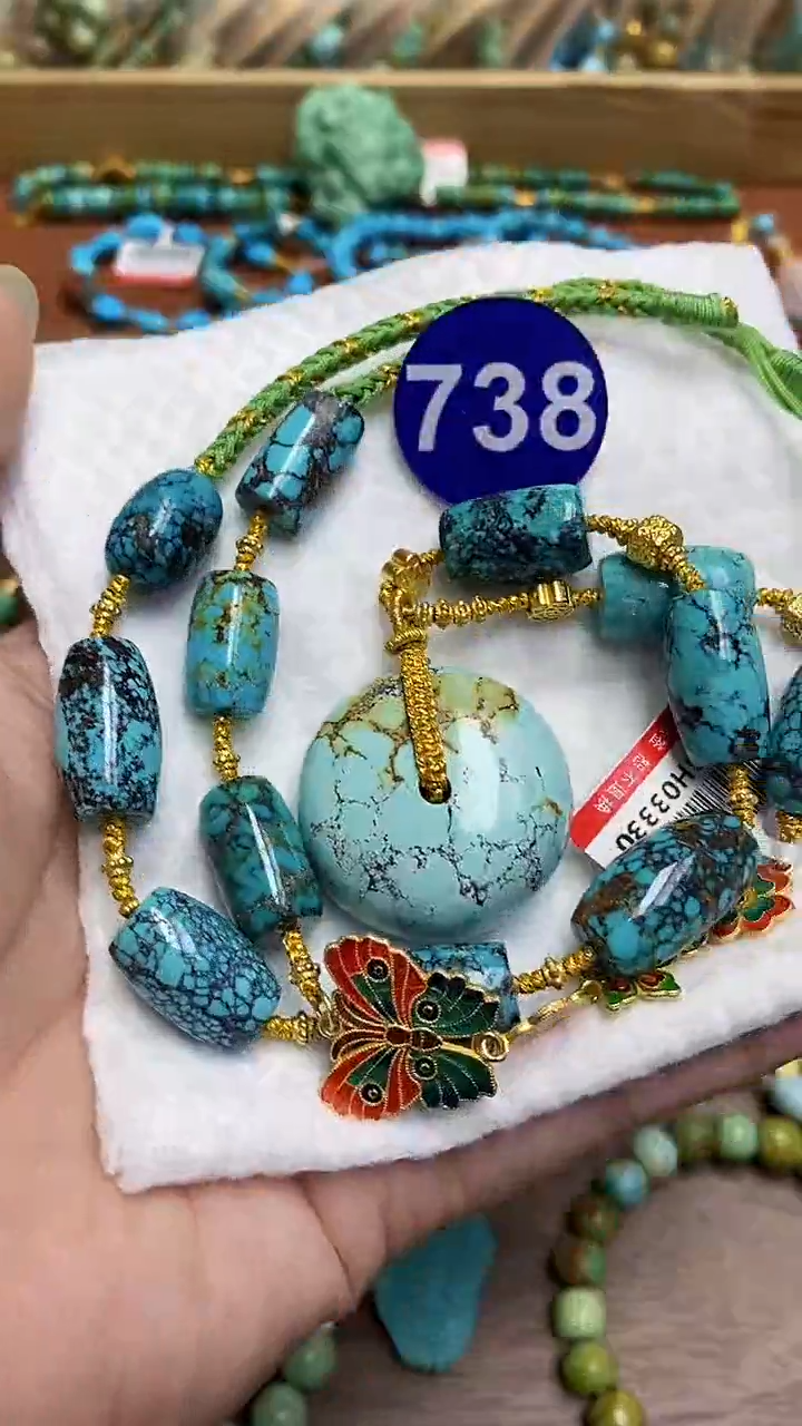 【闪购商品】绿松石项链银S925镶嵌738