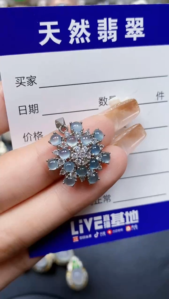 翡翠银S925镶嵌颈饰214