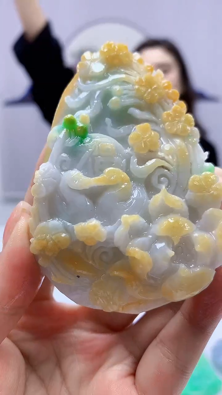 【闪购商品】定制翡翠未镶嵌4829ms-毛货挂件209