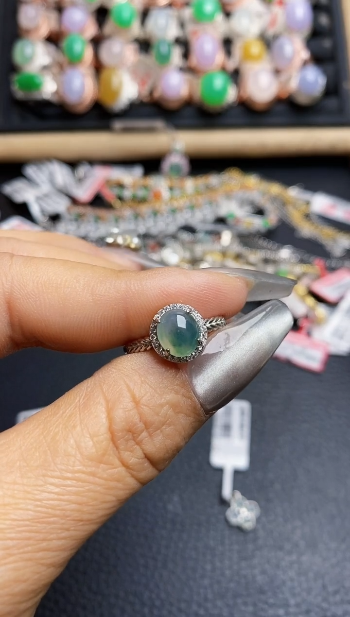 【闪购商品】翡翠戒指银S925镶嵌2325