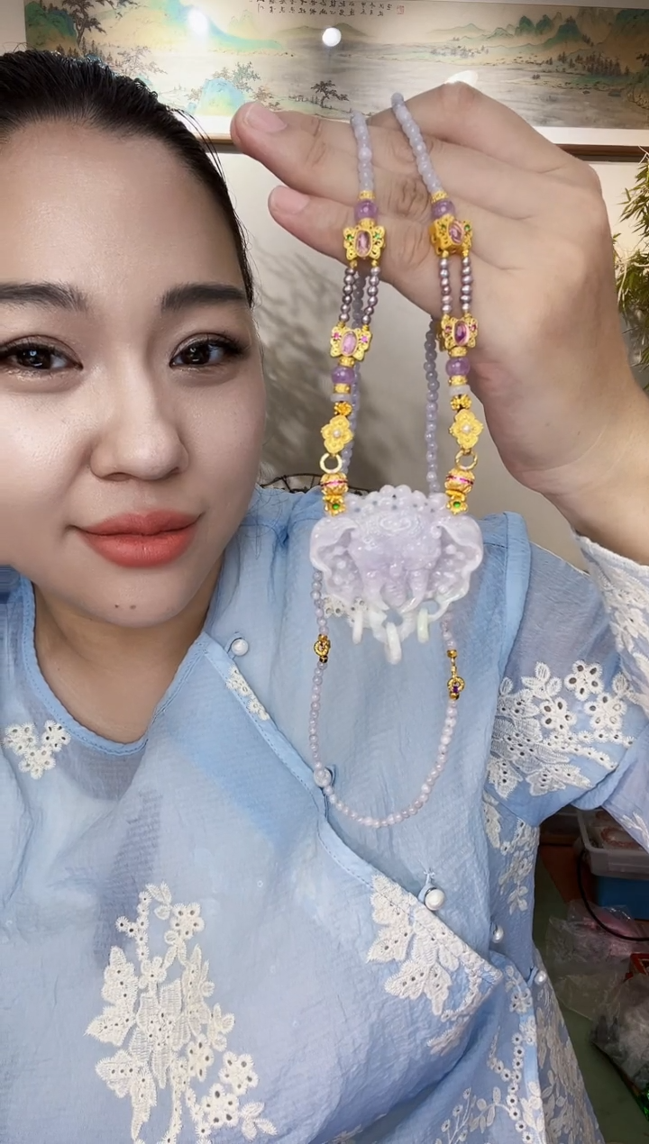 翡翠合金吊坠(赠链)代编织