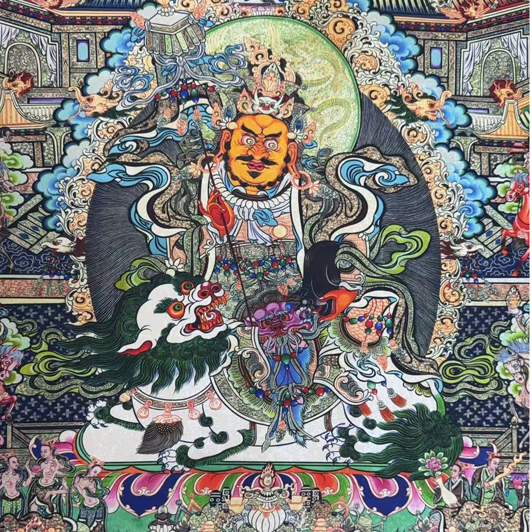 精美黄财神唐卡 艺术感十足 TK16099