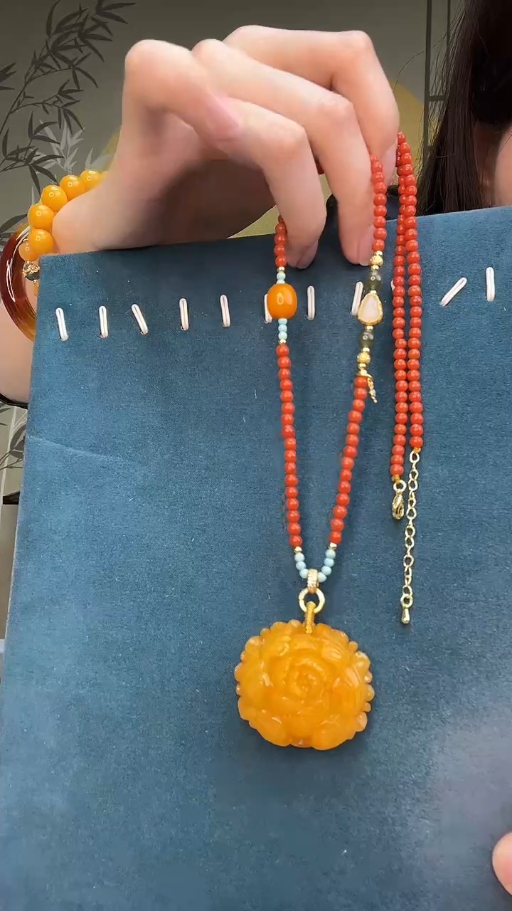 颈饰未镶嵌南红玛瑙A3364