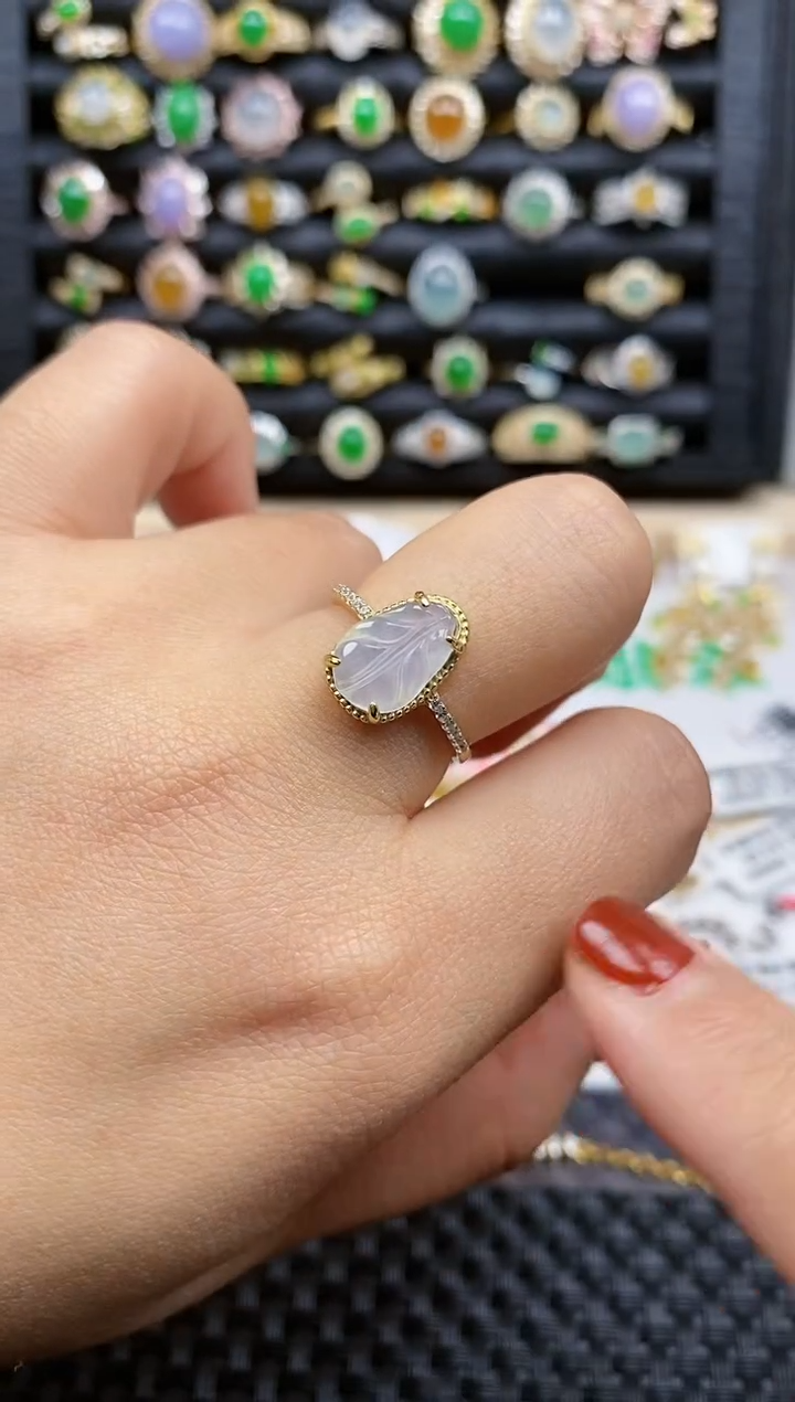 银S925镶嵌戒指翡翠82