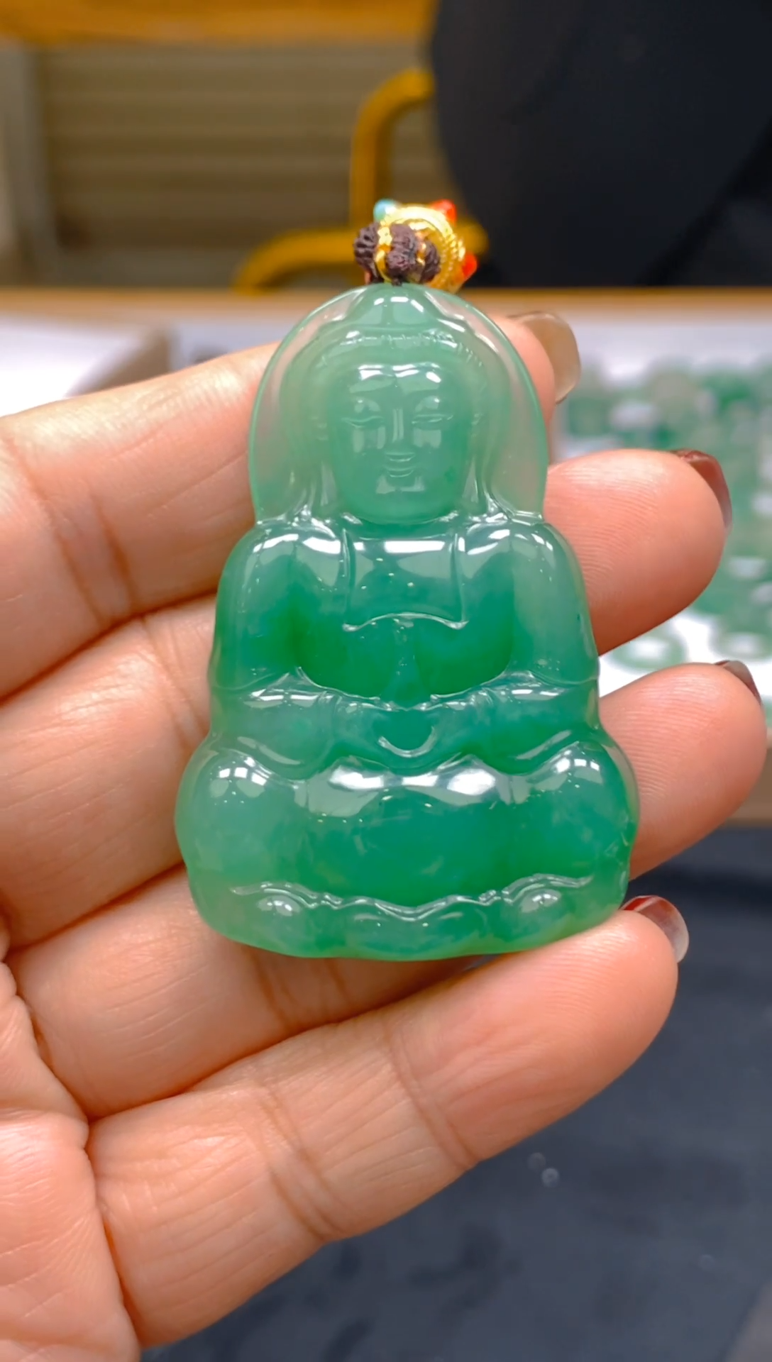 【闪购商品】石英质玉颈饰未镶嵌冰美人非洲翠A货冰种045