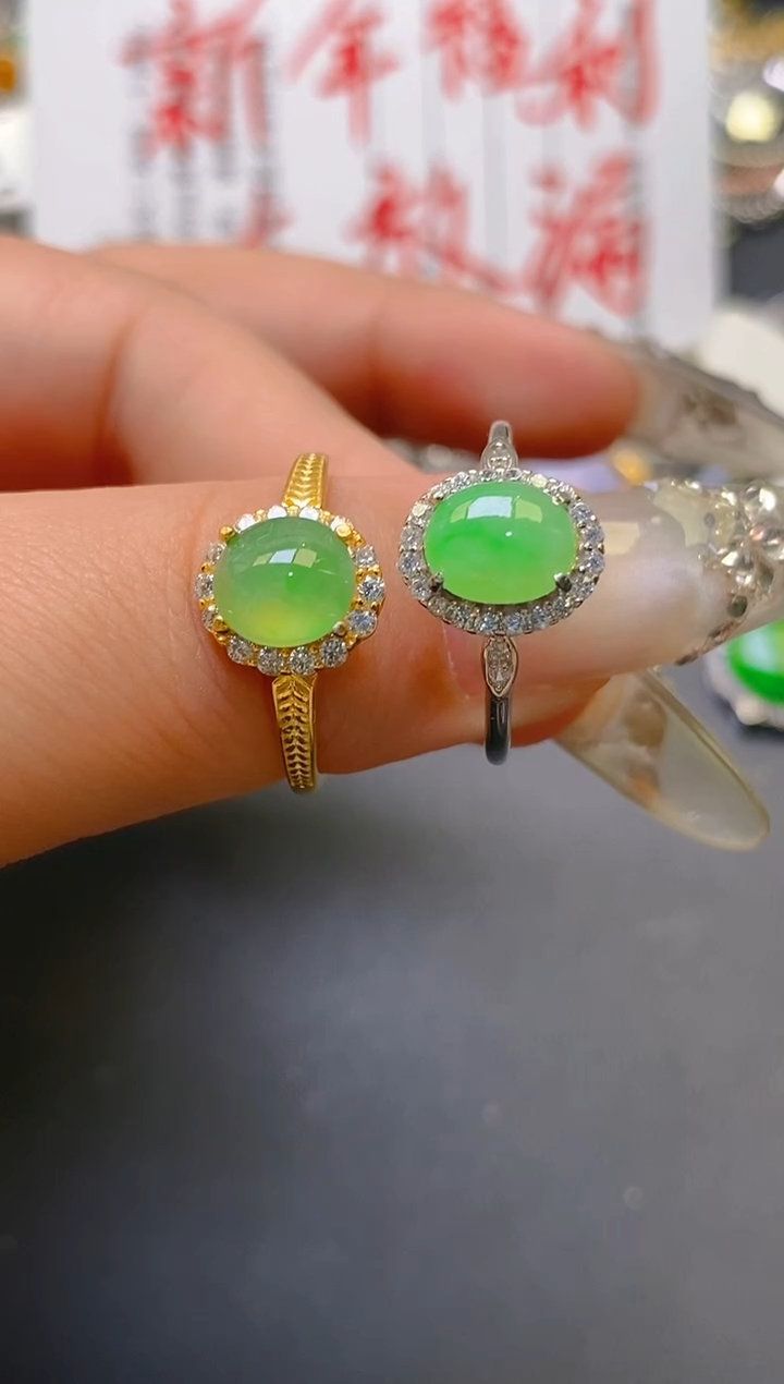 【闪购商品】翡翠耳饰银S925镶嵌天然A货翡翠1