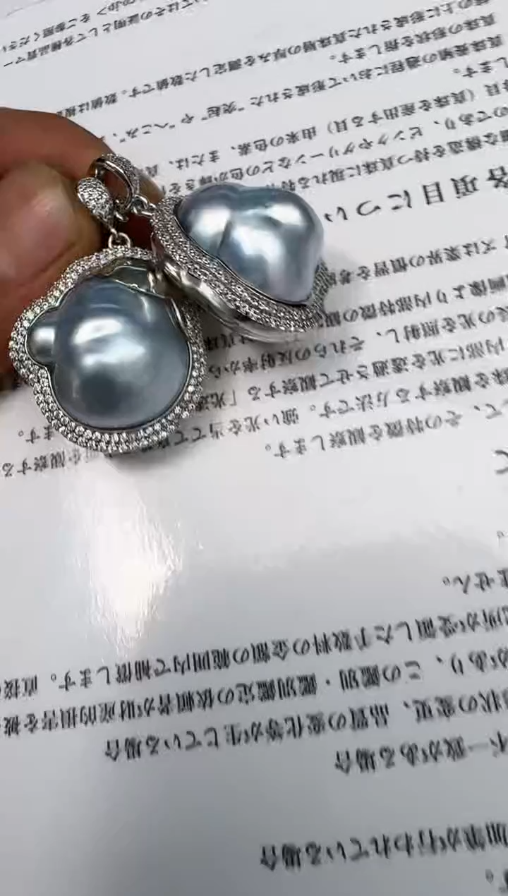 颈饰银S925镶嵌海水珍珠巴洛克多样性发其一
