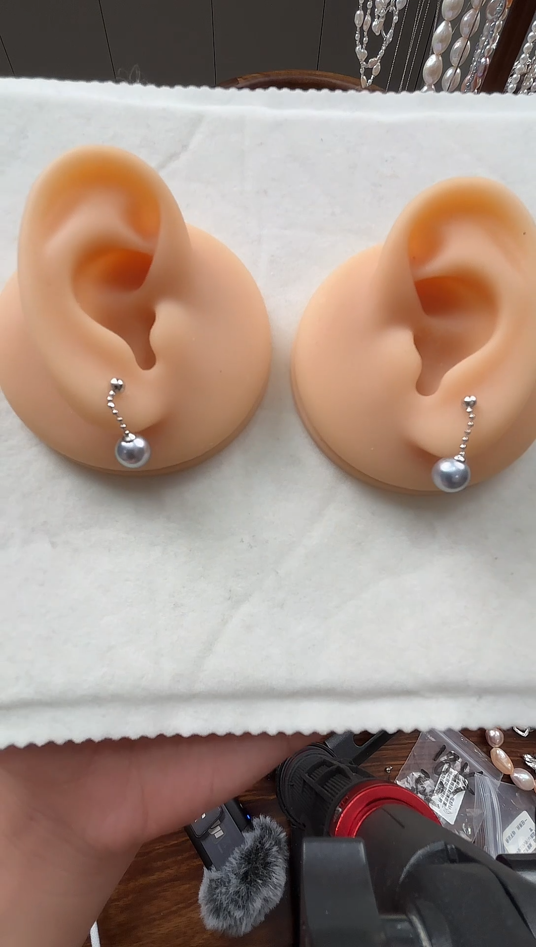 银S925镶嵌耳钉海水珍珠海水真多麻风吹耳线