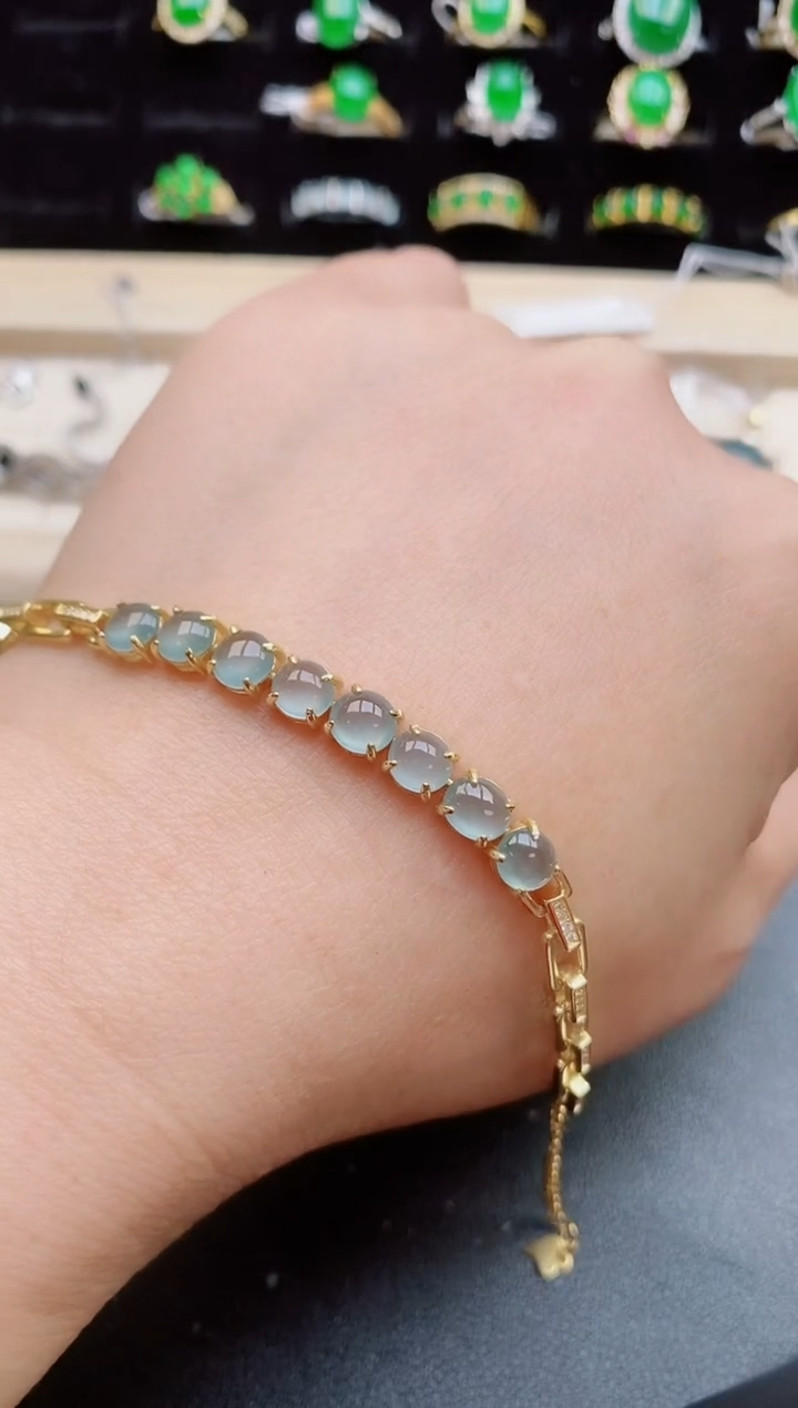 【闪购商品】翡翠手链银S925镶嵌232121