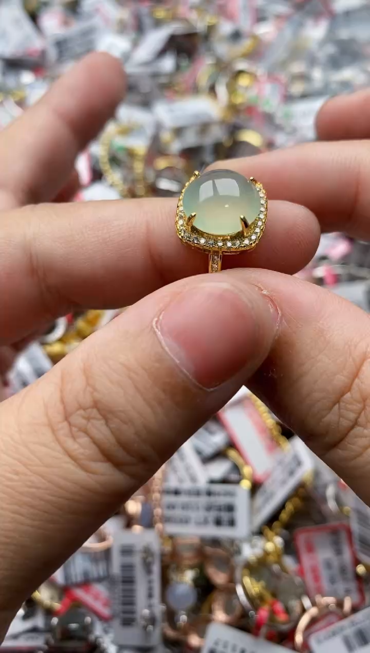 【闪购商品】翡翠戒指银S925镶嵌44444---6