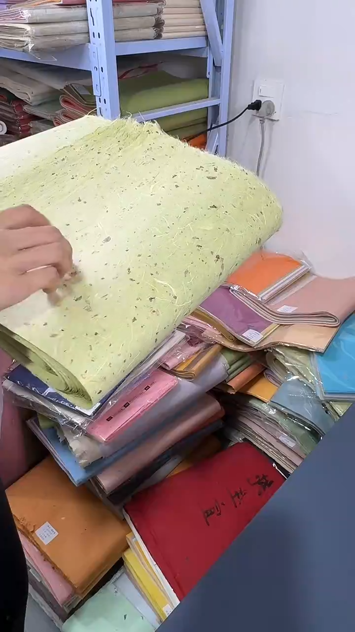 纯手工30*180cm25张柳青色金箔雁楮清水云龙