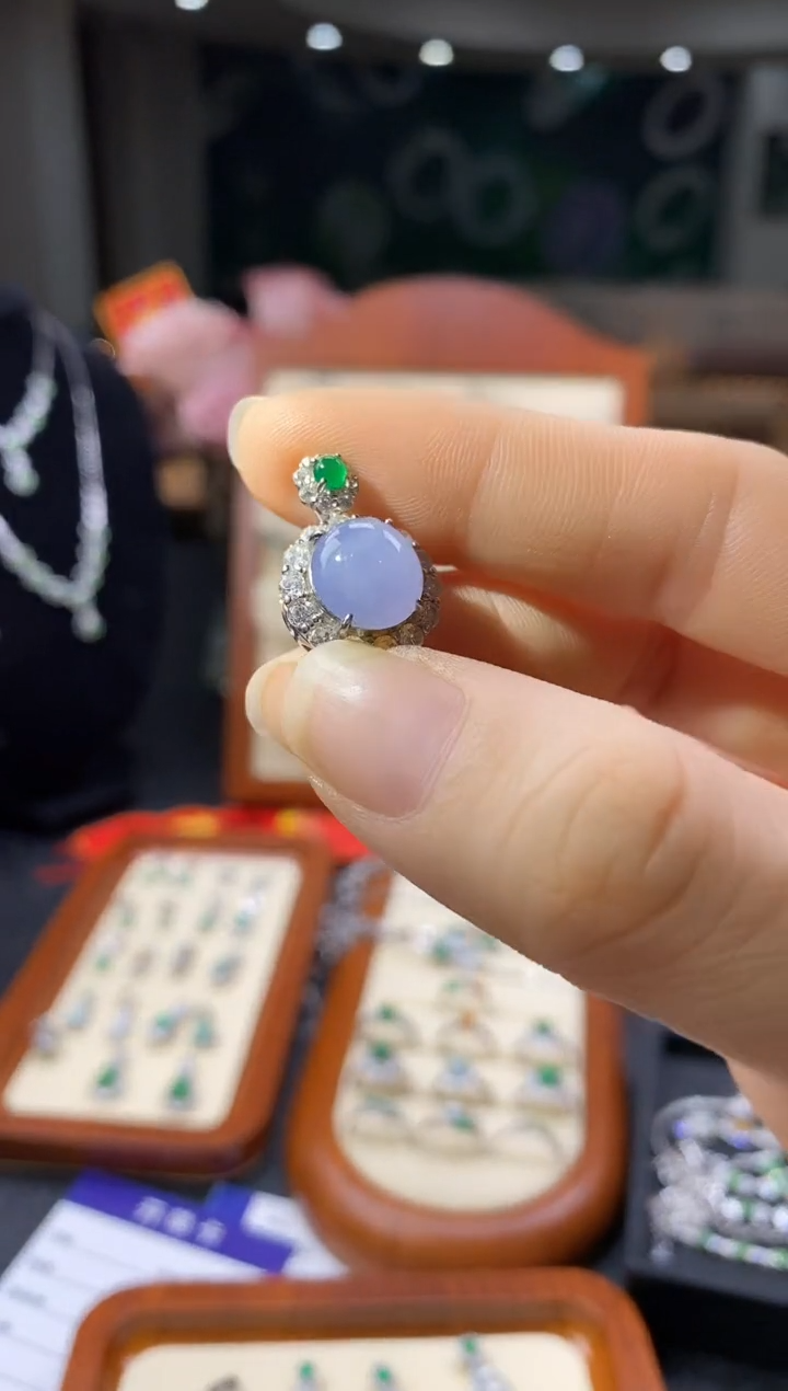 银S925镶嵌戒指翡翠1