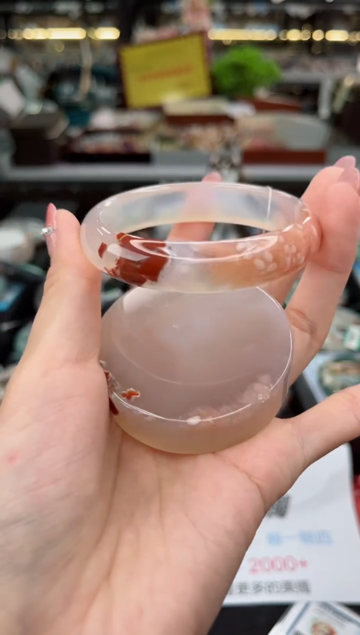 【闪购商品】石英质玉手镯未镶嵌57圈口（赠品镯心）S9208