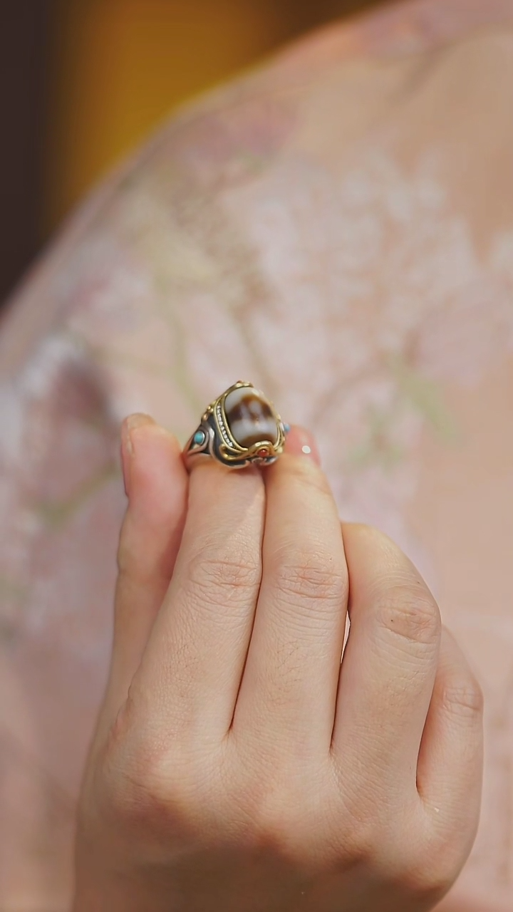 【闪购商品】玛瑙/玉髓戒指银S925镶嵌多样性发其一