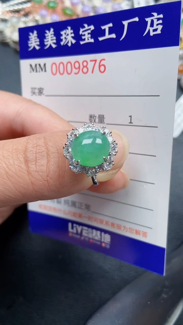 颈饰银S925镶嵌翡翠9876