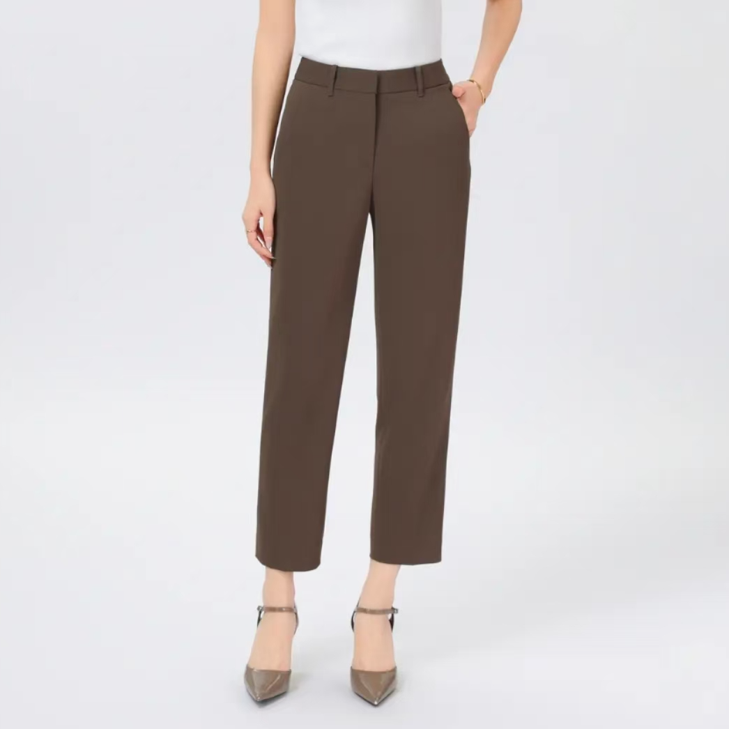 阿玛施AMASS 新款通勤百搭质感九分西裤烟管裤510102