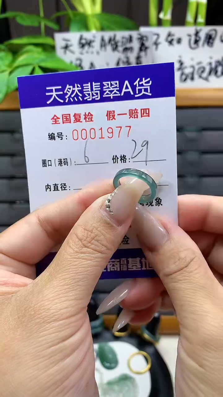 【闪购商品】翡翠戒圈未镶嵌天然翡翠A货1977