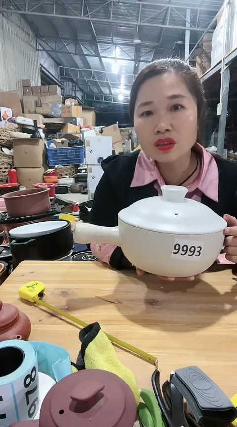 【闪购商品】9993瑕疵白色手把锅带盖