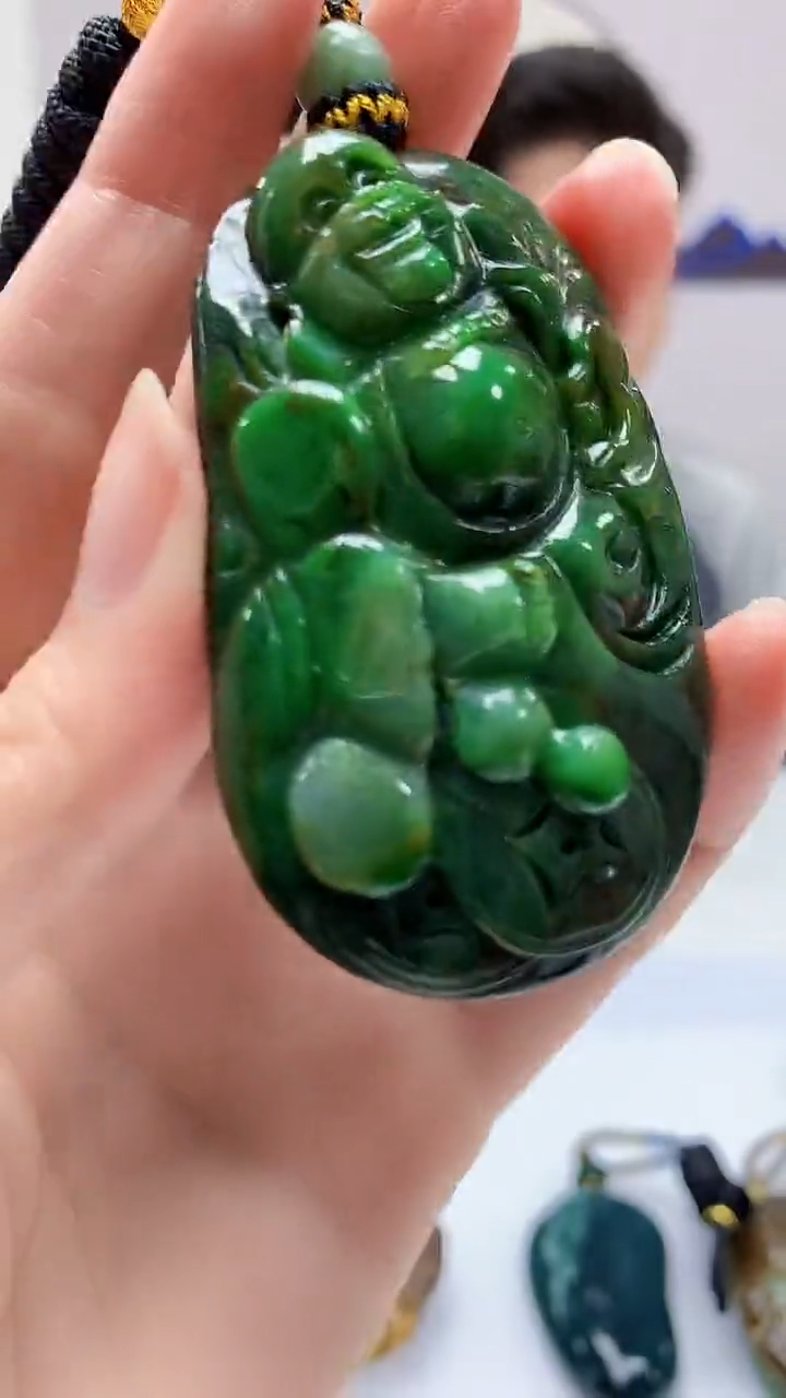 【闪购商品】定制翡翠未镶嵌4917zm-毛货挂件佛214