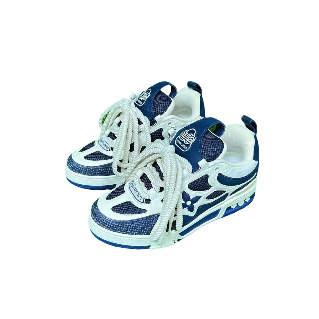 全新未使用 LouisVuitton/路易威登 LV 蓝白色低帮板鞋 38码 原盒