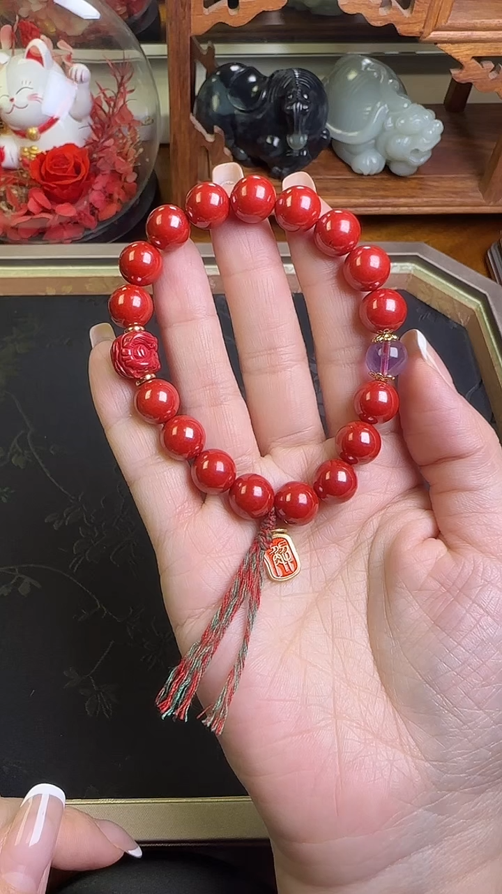 天然辰砂朱砂10MM手串
