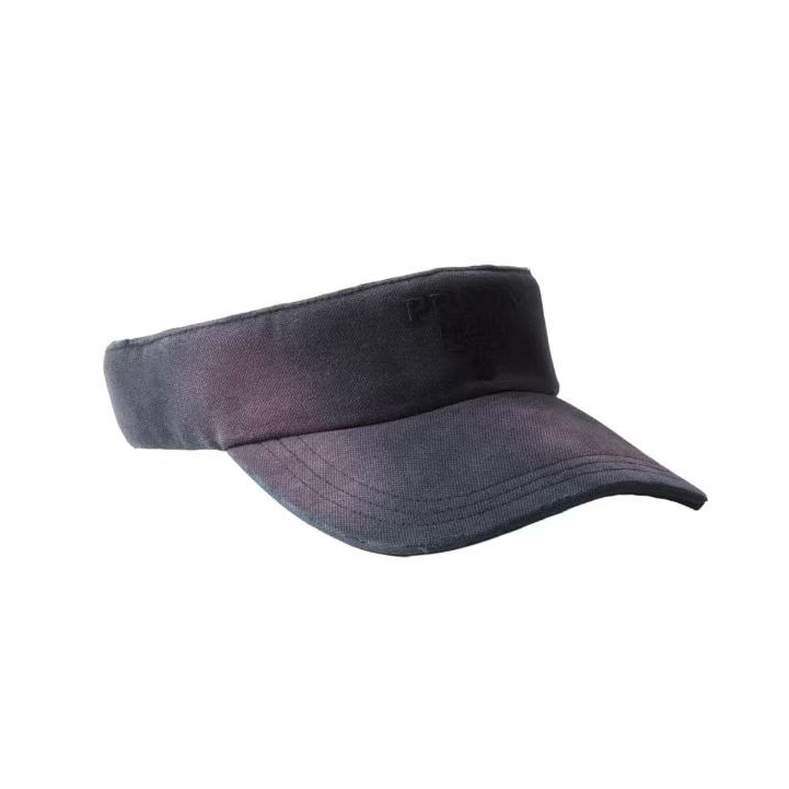 未使用 Prada/普拉达  刺绣logo做旧晕染空顶帽/两色可选